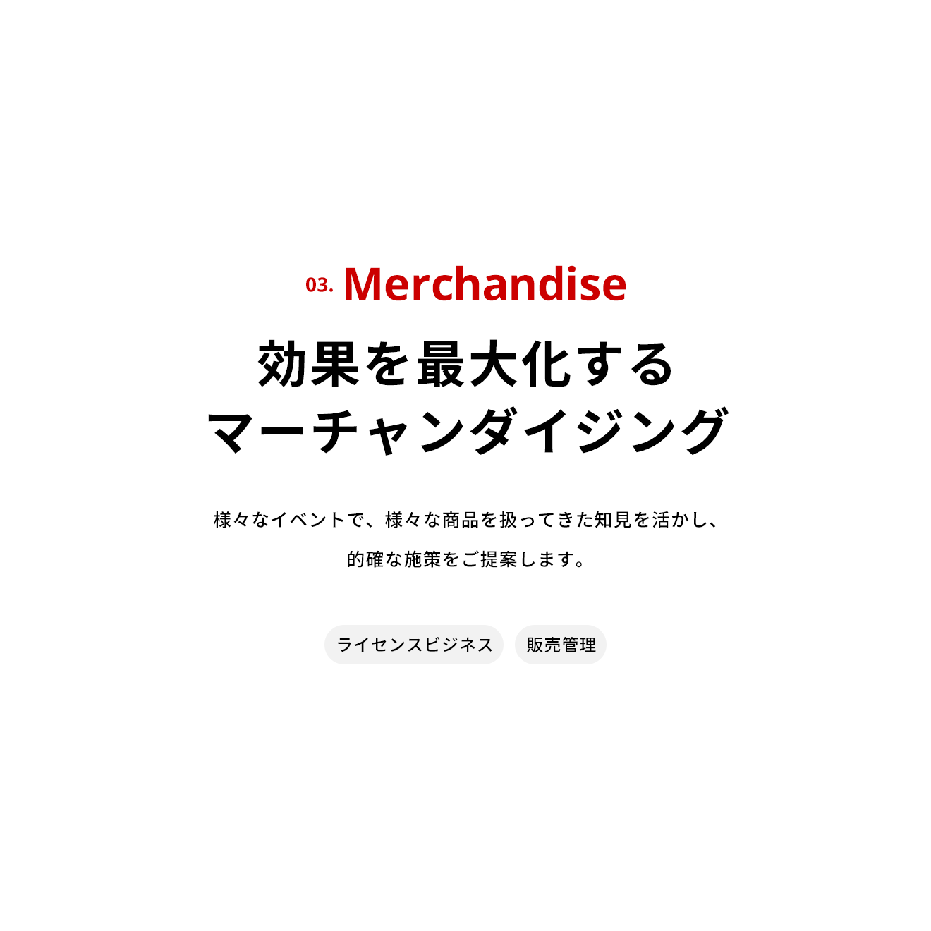 Merchandise 効果を最大化するマーチャンダイジング